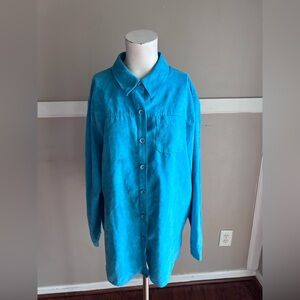 Studio Works Teal Button-Up Shirt